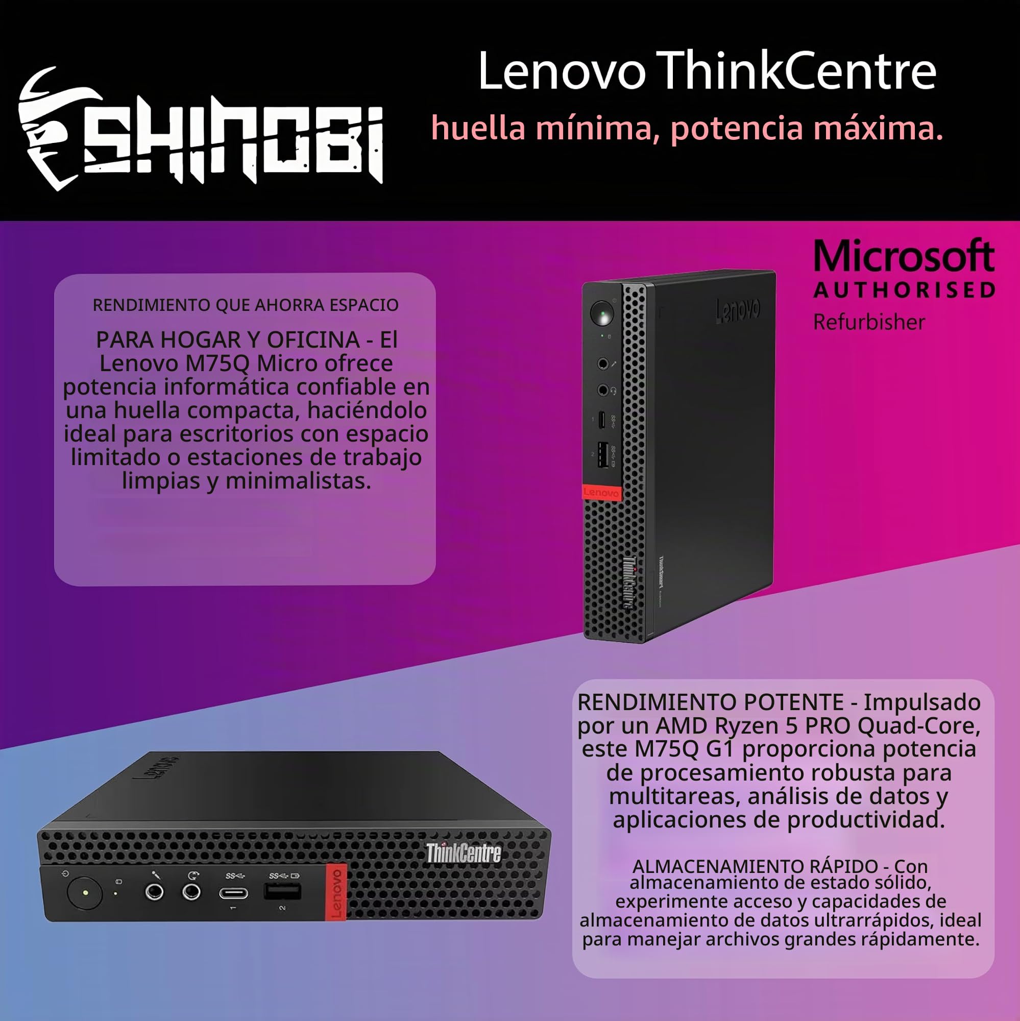 Amazon.com: Lenovo ThinkCentre M75Q G1 Micro PC | AMD Ryzen 5 PRO